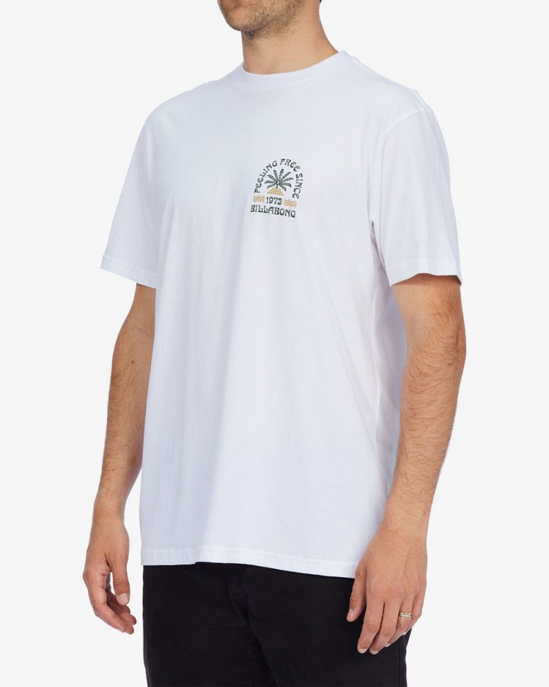 White Men's Billabong Steady Short Sleeve T-Shirt | 561740NQX