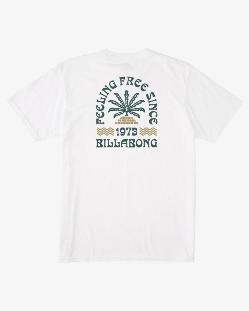 White Men's Billabong Steady Short Sleeve T-Shirt | 561740NQX