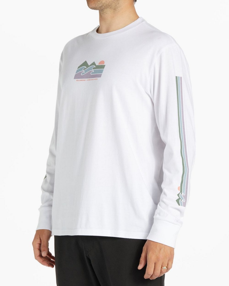 White Men's Billabong Stretch Long Sleeve T-Shirt | 940156WST