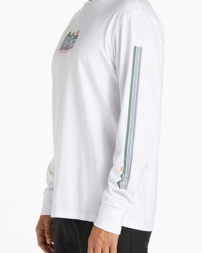 White Men's Billabong Stretch Long Sleeve T-Shirt | 940156WST