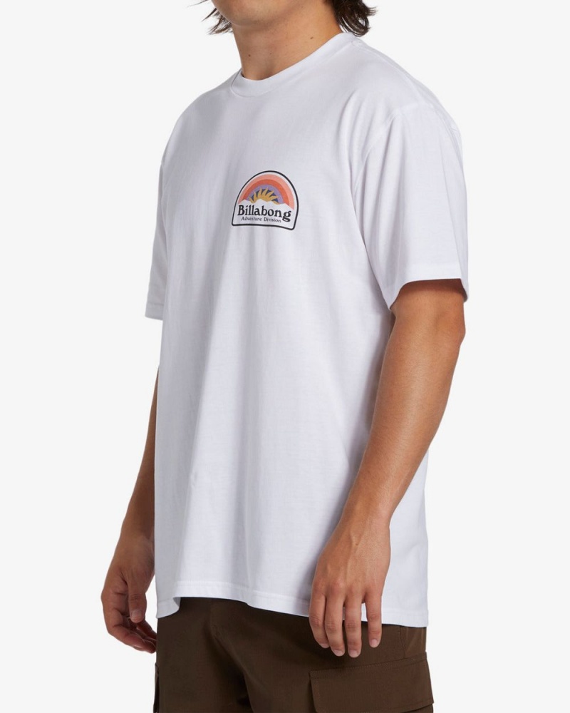 White Men's Billabong Sun Up Short Sleeve T-Shirt | 054931FSO