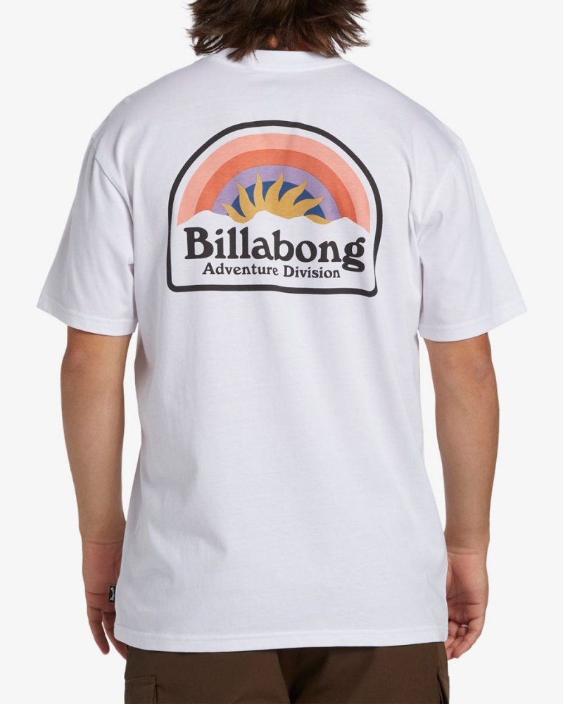 White Men's Billabong Sun Up Short Sleeve T-Shirt | 054931FSO