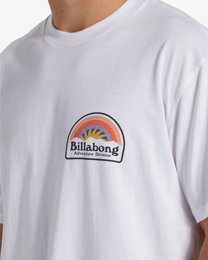 White Men's Billabong Sun Up Short Sleeve T-Shirt | 054931FSO