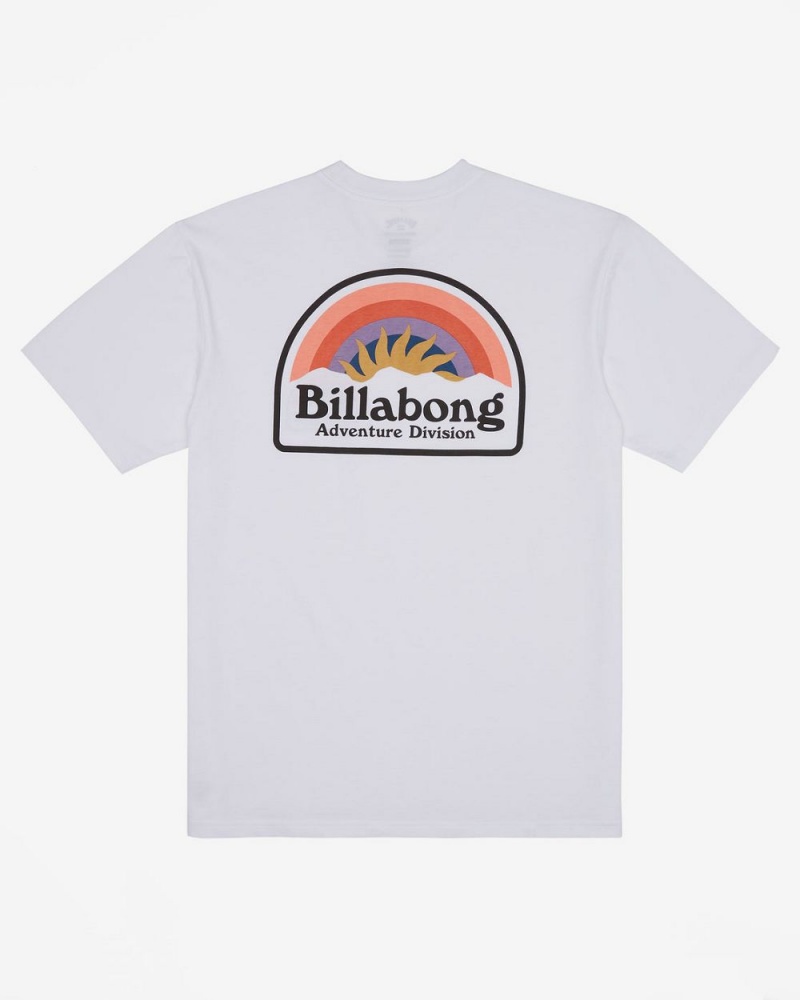 White Men's Billabong Sun Up Short Sleeve T-Shirt | 054931FSO