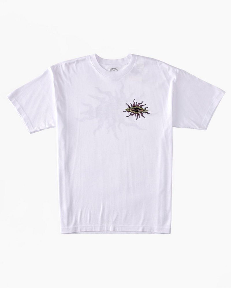 White Men's Billabong Sun Warp T-Shirt | 057214EQO