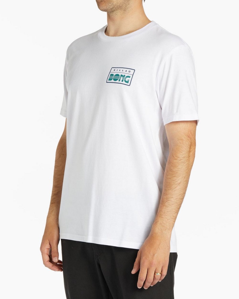 White Men's Billabong Walled Short Sleeve T-Shirt | 574318KMH