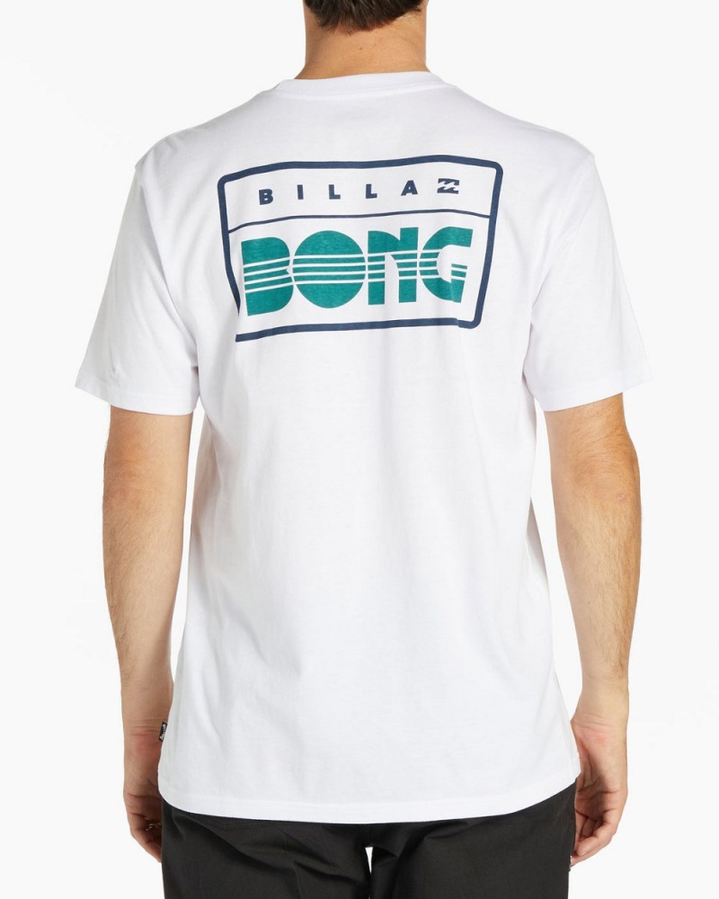 White Men's Billabong Walled Short Sleeve T-Shirt | 574318KMH