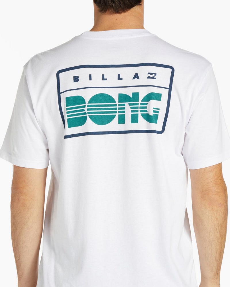 White Men's Billabong Walled Short Sleeve T-Shirt | 574318KMH