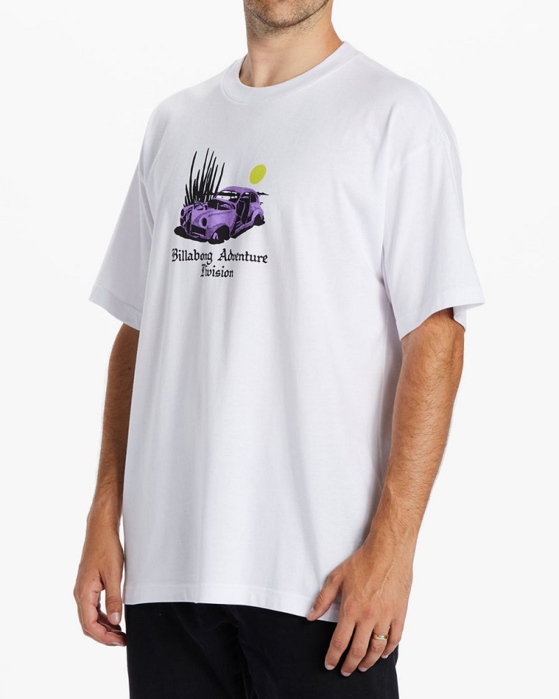 White Men's Billabong Wreck T-Shirt | 382541WDP