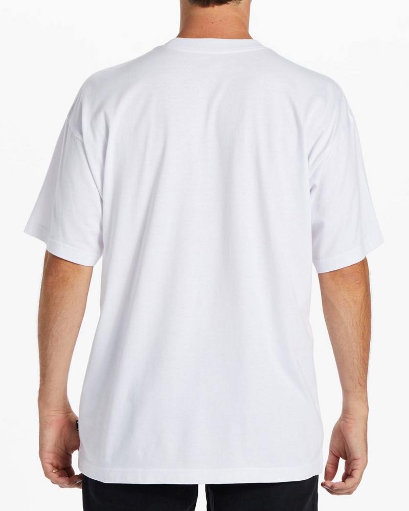 White Men's Billabong Wreck T-Shirt | 382541WDP