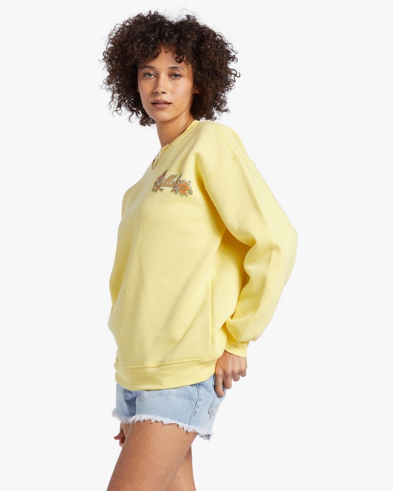 Yellow Women's Billabong Best Of Times Sweatshirt | 632795NCJ