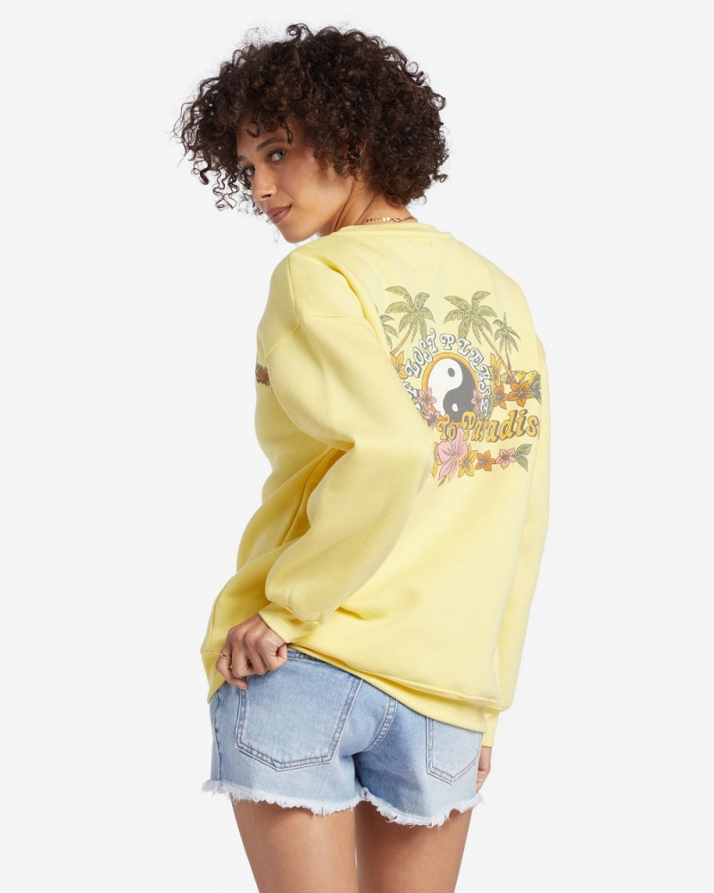 Yellow Women's Billabong Best Of Times Sweatshirt | 632795NCJ